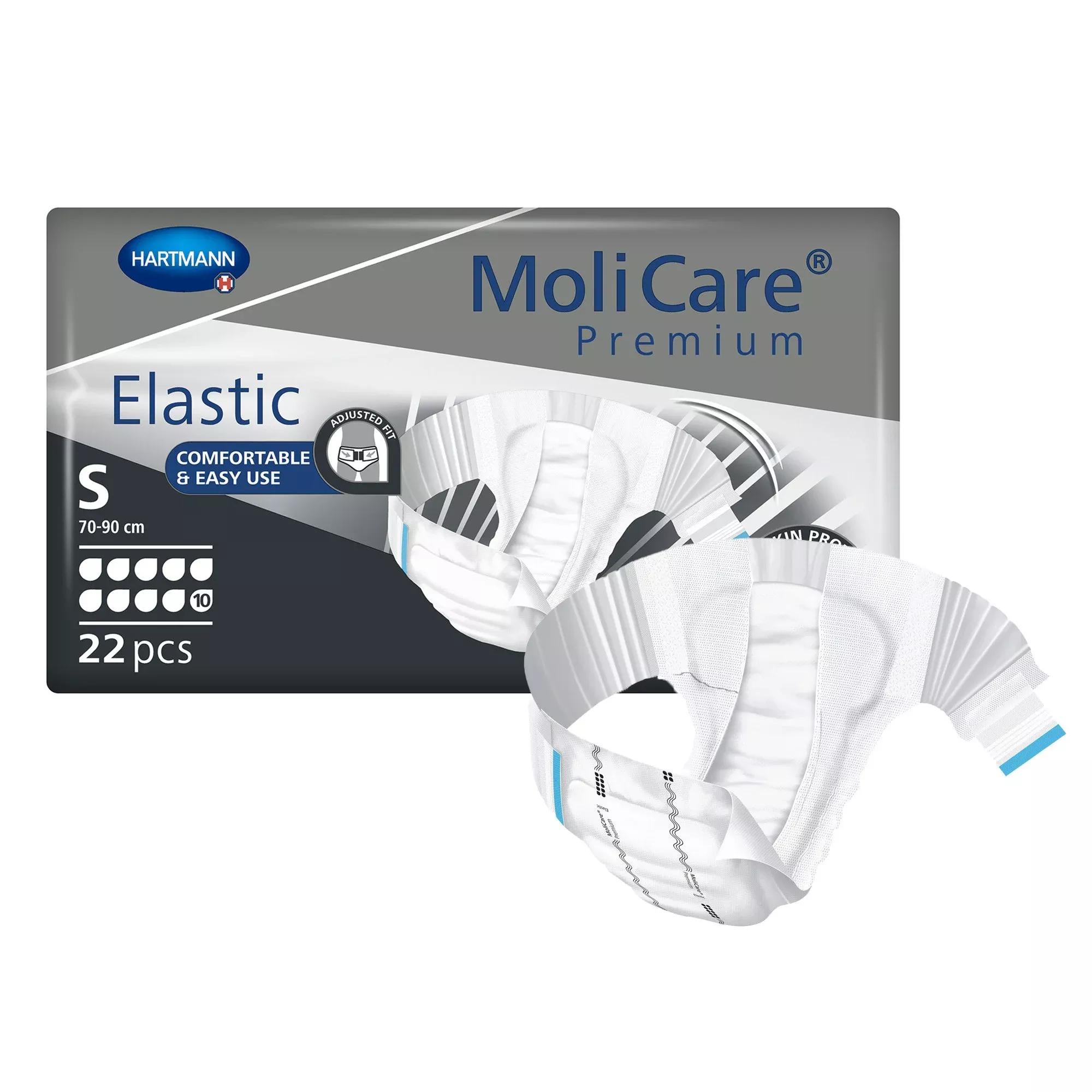 MoliCare Premium Elastic 10 Drop Absorbency Incontinence Briefs, Small