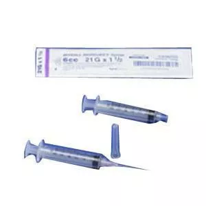 Monoject SoftPack Syringe with Hypodermic Needle 22G x 1-1/2", 6 mL (100 count)