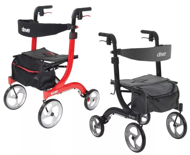 Nitro Aluminum Rollator with 10 inch Casters