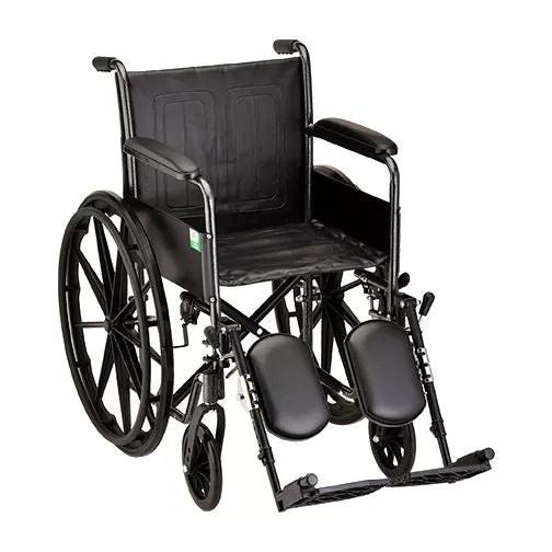 Nova 16 InchSteel Wheelchair Fixed Arms And Elevating Leg Rests