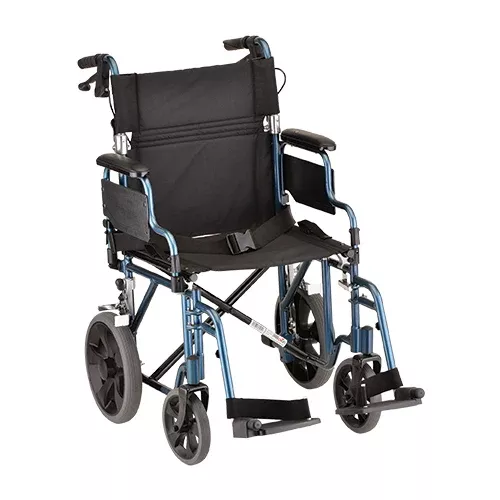 Nova 19 inch Transport Chair with 12″ Rear Wheels
