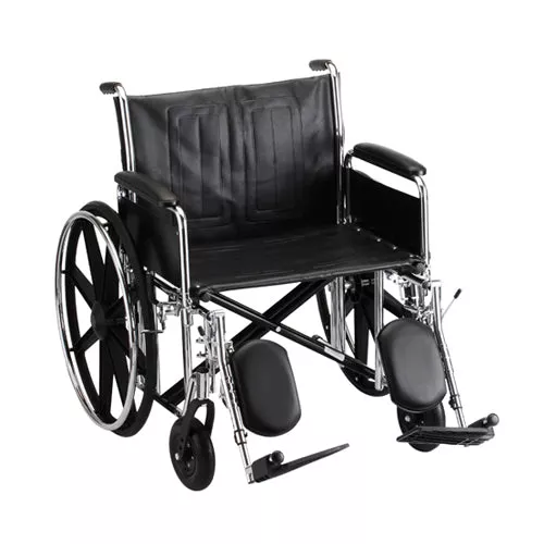 Nova 24″ Steel Wheelchair Detachable Full Arms & Elevating Leg Rests