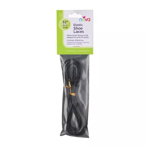 Nova 32” Elastic Shoelaces, Black