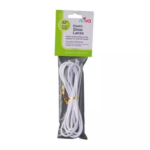 Nova 32” Elastic Shoelaces, White