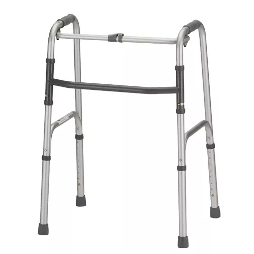 Nova Silver Adult Folding Walker With Single Button Release