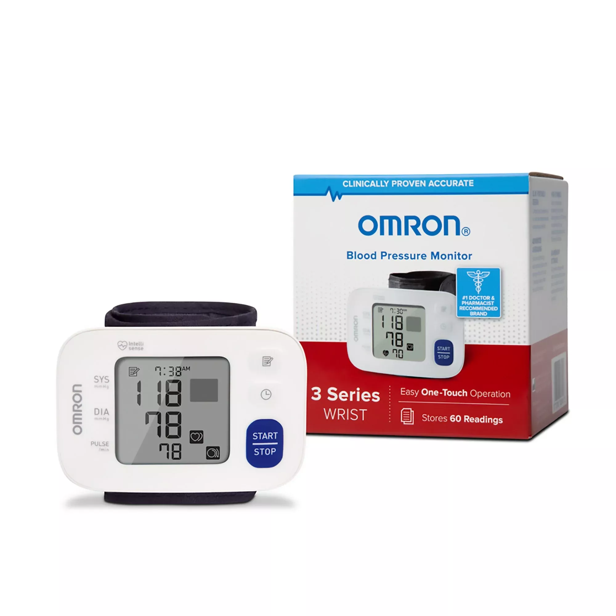 Omron 3 Digital Blood Pressure Wrist Unit, Automatic Inflation, Large Cuff