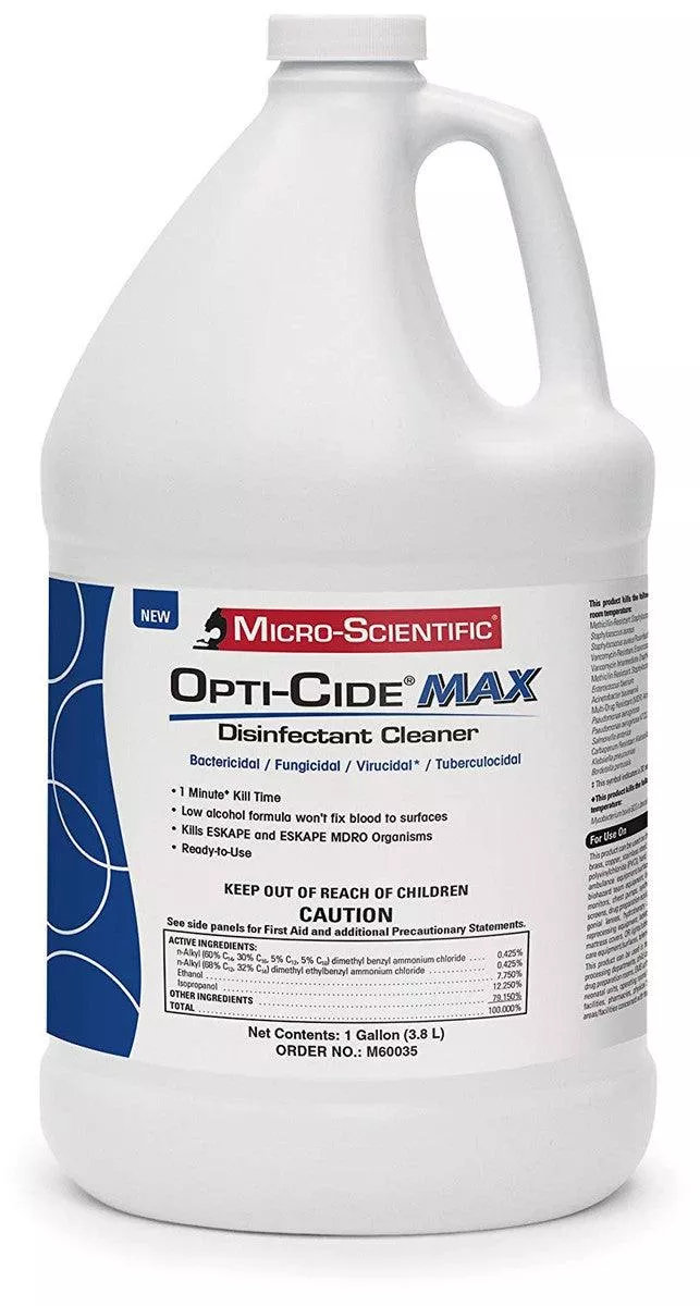 Opti-Cide Max Surface Disinfectant Cleaner Alcohol Based Manual Pour Liquid 1 gal