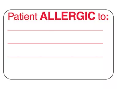 Patient Allergic To Labels H-2451-15216