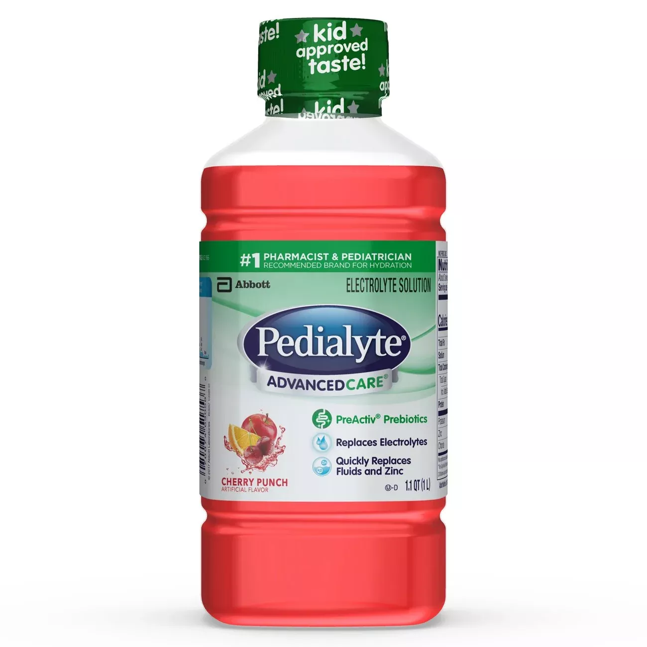 Pedialyte AdvancedCare™ Cherry Punch Electrolyte Solution, 1 Liter Bottle