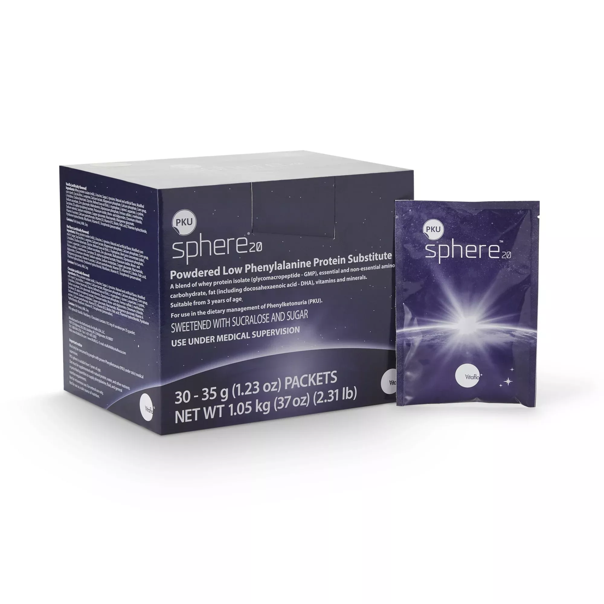 PKU sphere™ 20 Vanilla GMP-Based Formula for use in Dietary Management of PKU