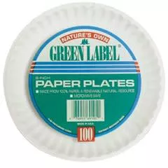 Plate AJM Packaging Corporation White Single Use Paper 9 Inch Diameter
