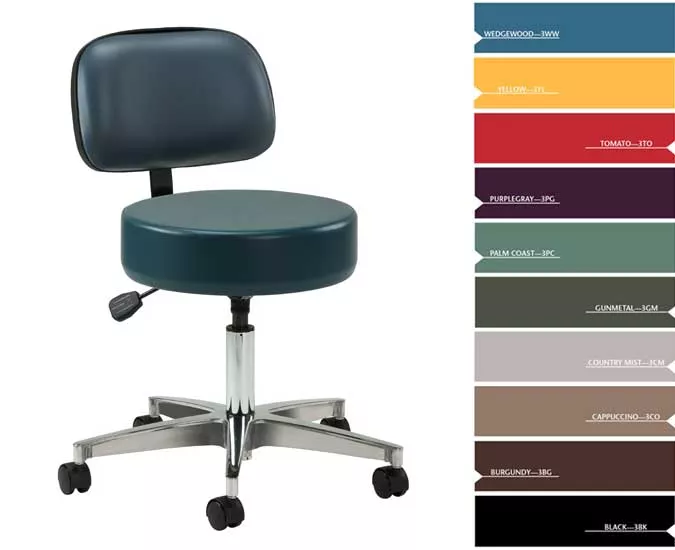 Pneumatic Stool with 5 Legs and Contour Backrest