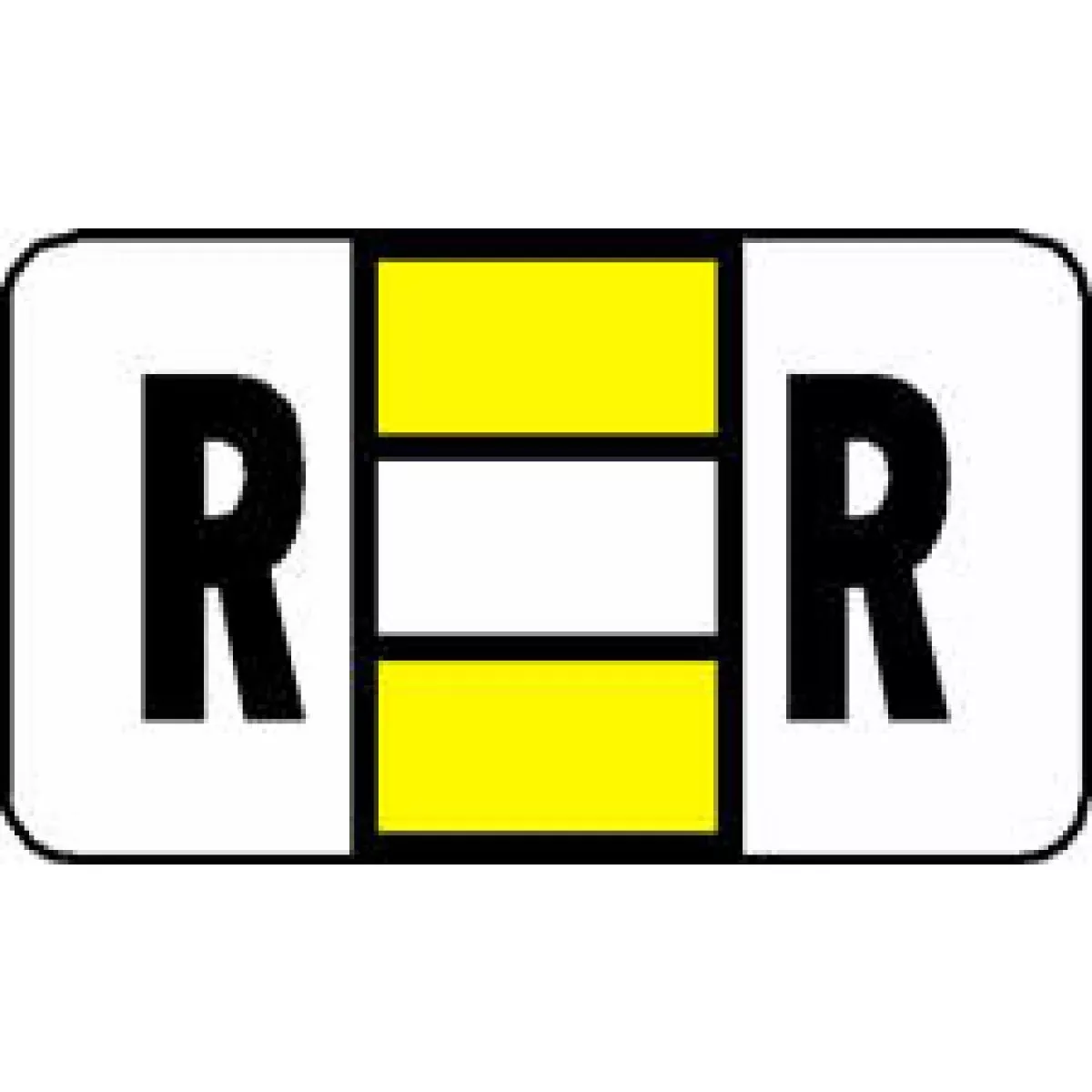 Pos Compatible 2000 Color Code Label Alpha "R R" 1 5/8" X 15/16" Yellow Permanent 240 Per Pack