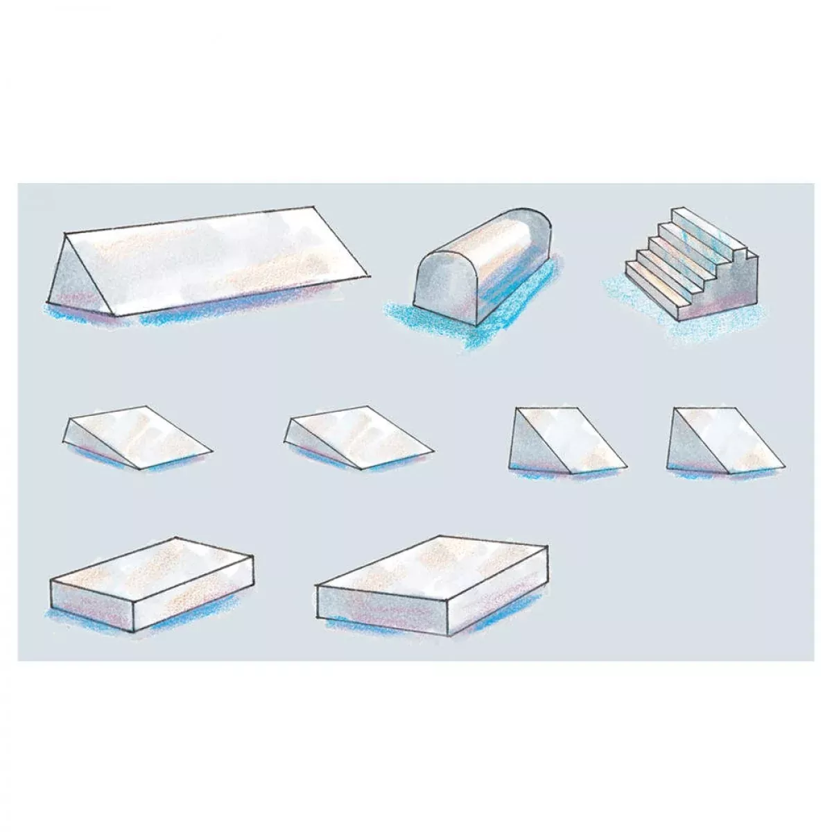 Position Aid Ortho Set Gray Foam 9 Per Set