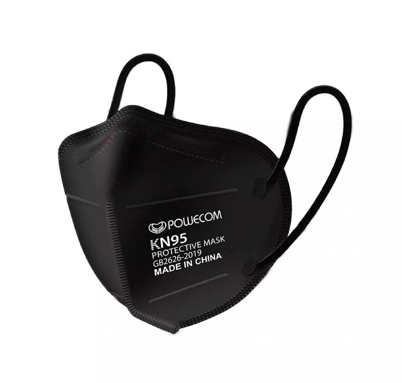 Powecom KN95 Face Masks, Adult, One Size, 10 Per Pack - Black