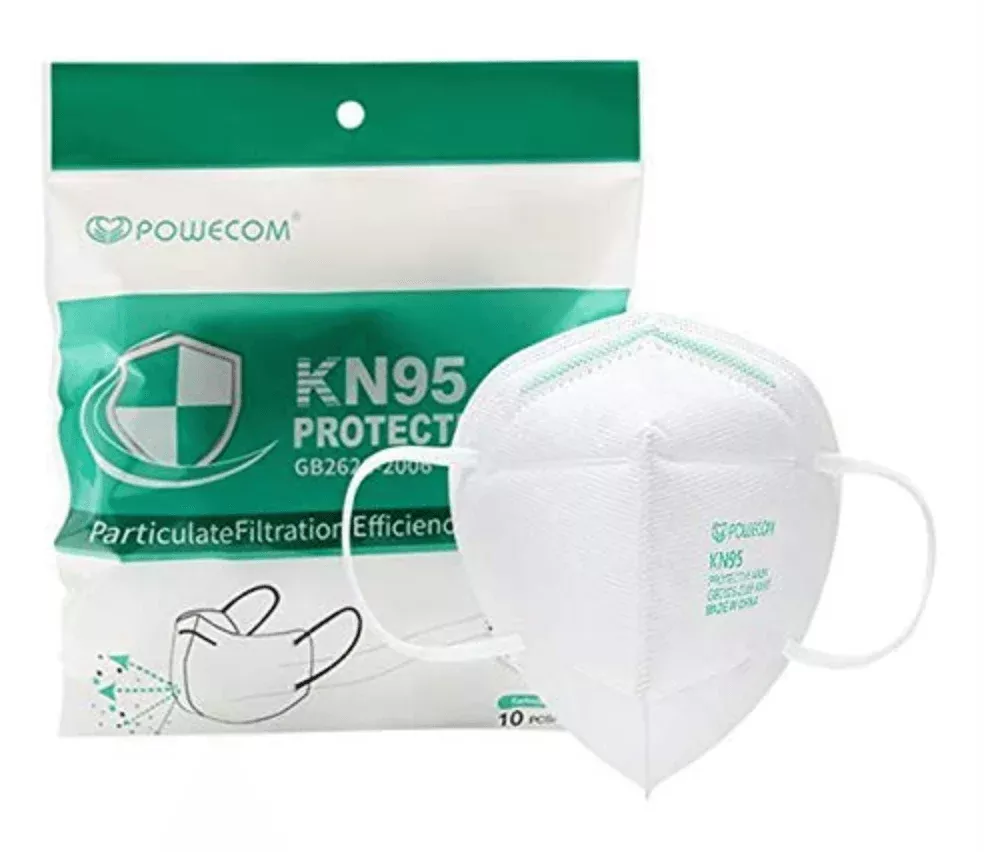 Powecom KN95 Face Masks, Adult, One Size, 10 Per Pack