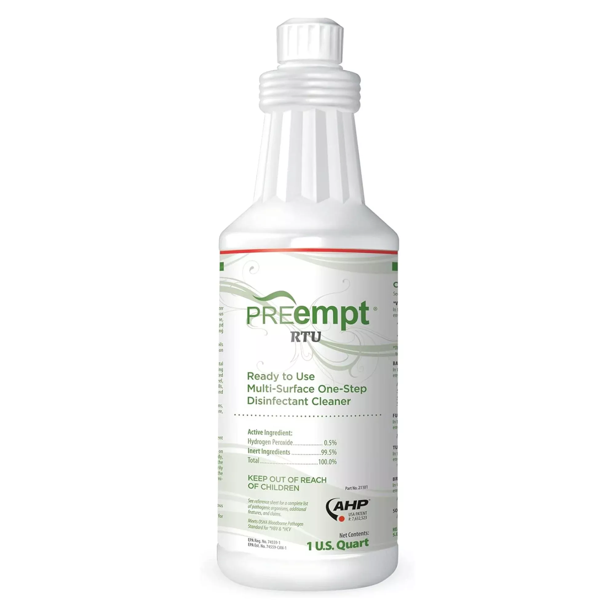PREempt RTU Surface Disinfectant Cleaner, 1 Quart Bottle