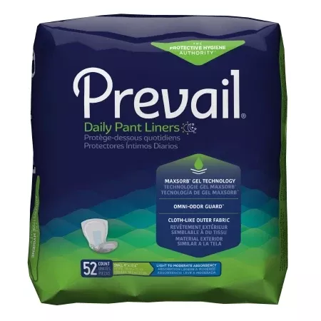 Prevail Daily Pant Liners Unisex Disposable Bladder Control Pad, Moderate Absorbency