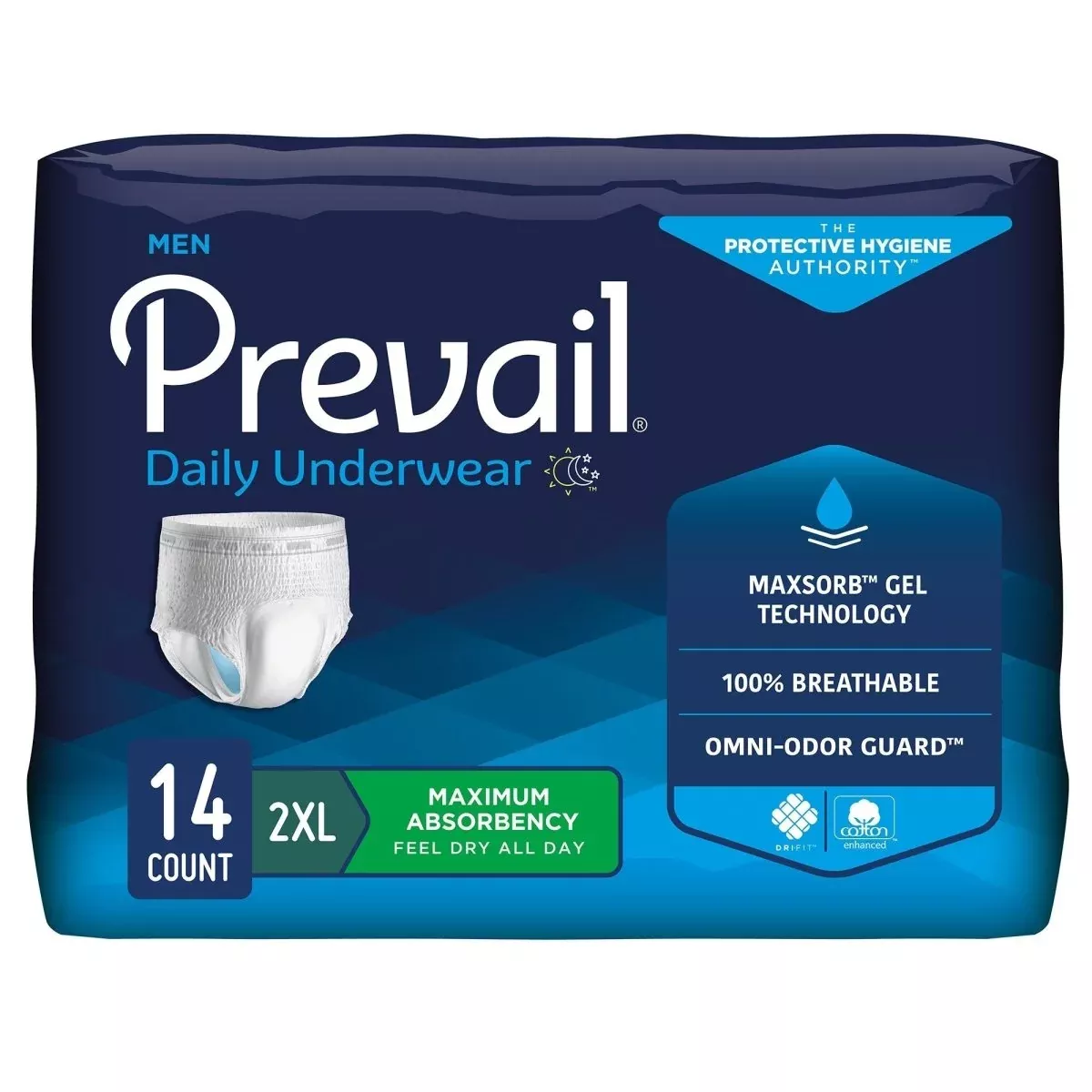 Prevail Daily Underwear Maximum Absorbent Underwear -Male