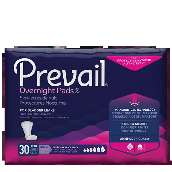 Prevail Overnight Absorbency Bladder Control Pads