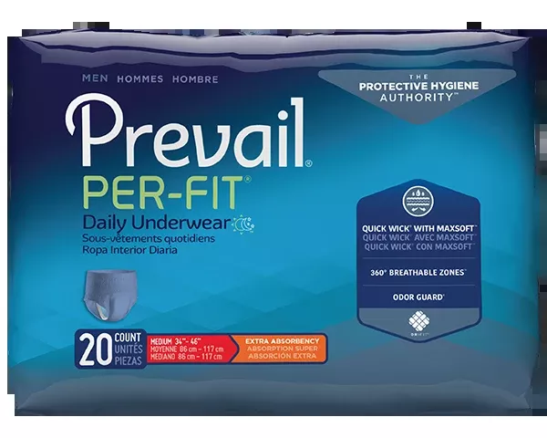 Prevail Per-Fit Men Disposable Absorbent Underwear Moderate Absorbency