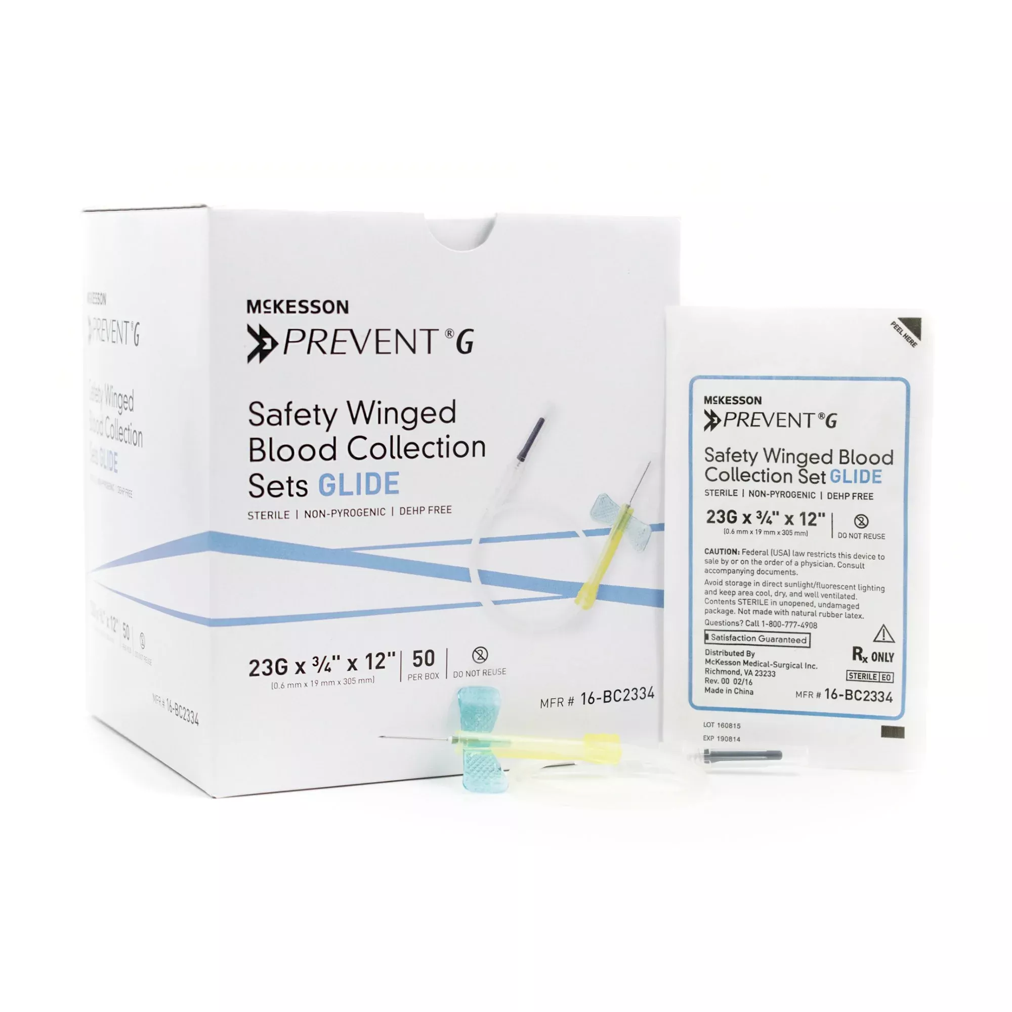 Prevent G Blood Collection Set, 23 Gauge, ¾-inch needle length |Mckesson 16-BC2334