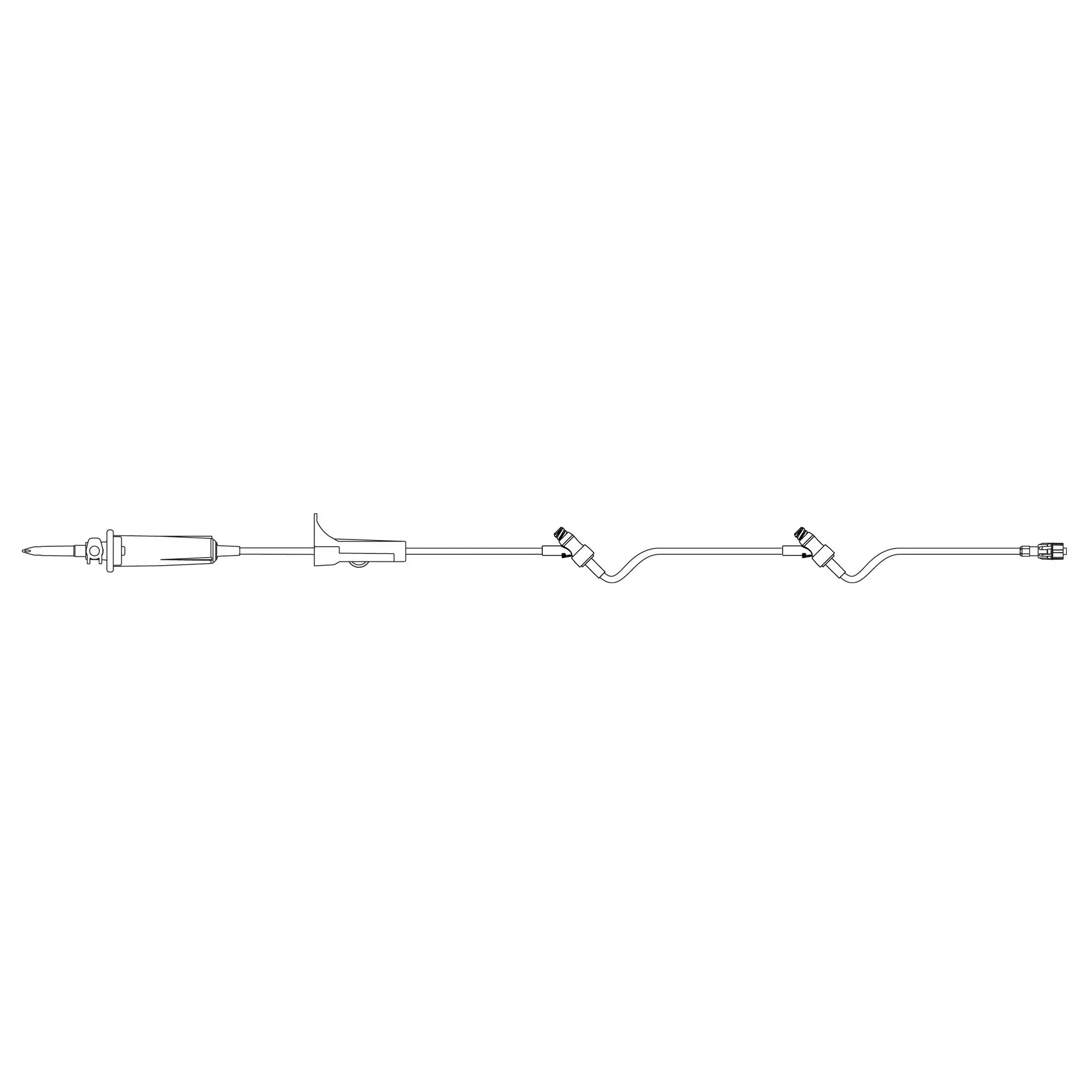 Primary IV Administration Set SafeDay Gravity 2 Ports 10 Drops / mL Drip Rate Without Filter 92 Inch Tubing Solution