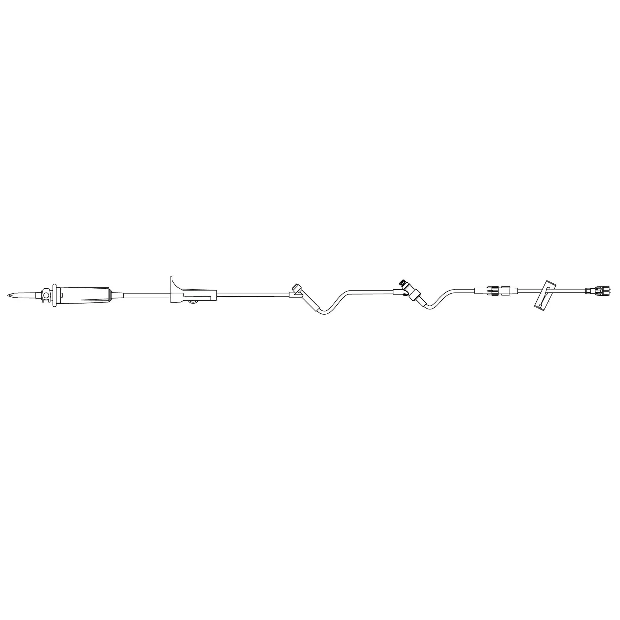Primary IV Administration Set with Extension Set SafeDay Gravity 2 Ports 10 Drops / mL Drip Rate Without Filter 88 Inch Tubing Solution