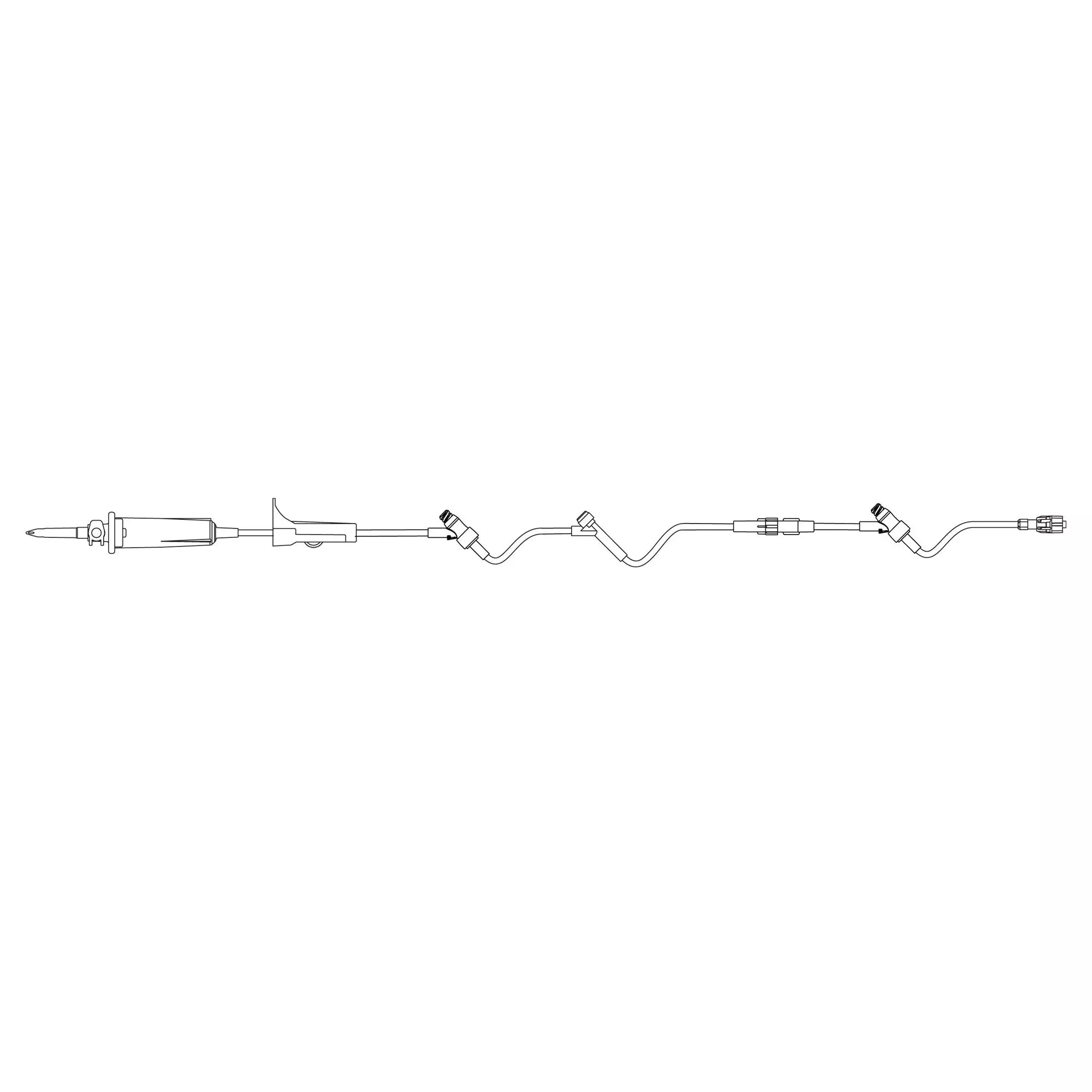 Primary IV Administration Set with Extension Set SafeDay Gravity 3 Ports 10 Drops / mL Drip Rate Without Filter 92 Inch Tubing Solution