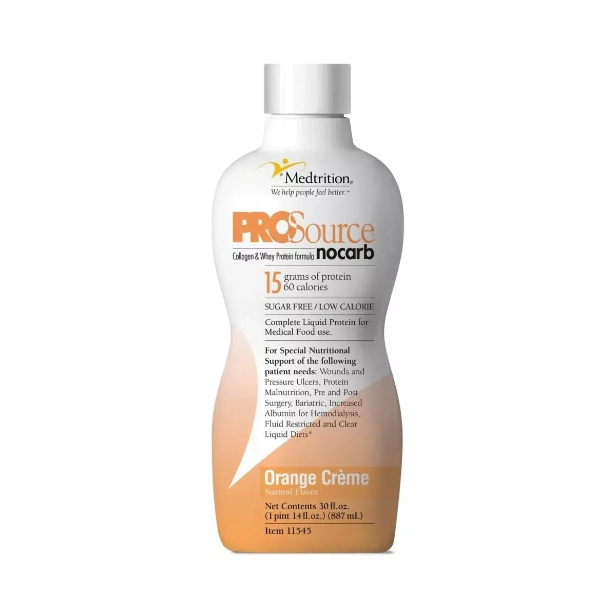 ProSource NoCarb Orange Crème Protein Supplement, 32 oz. Bottle