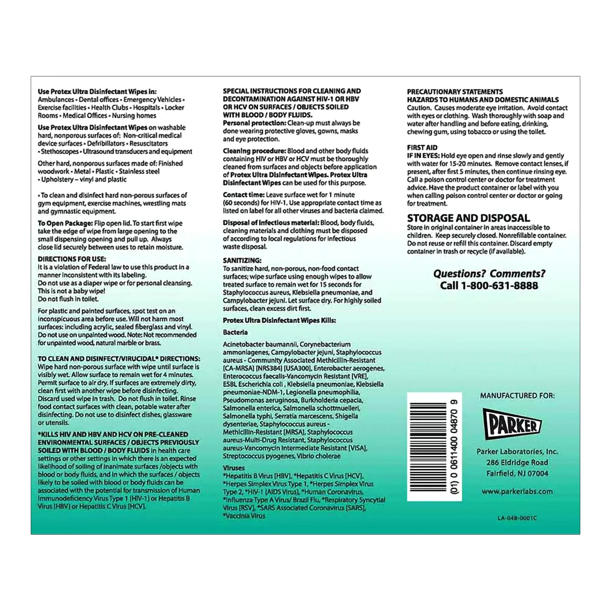 Protex Ultra Disinfectant Wipes, 7 x 9.5 Inch