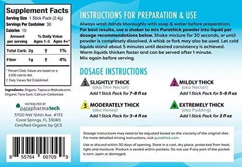 purathick 2.4 Gram Individual Packet Unflavored Powder