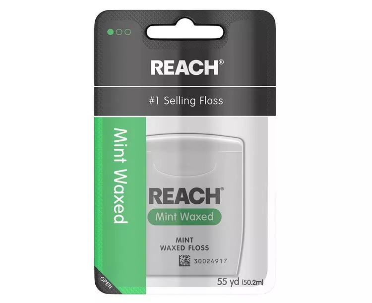 Reach Dental Floss, Mint Waxed, 55 yards