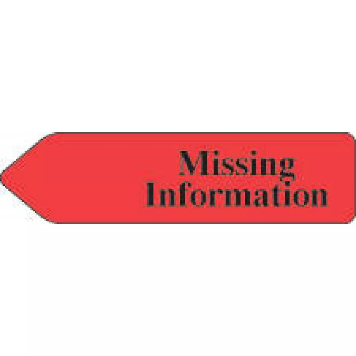 Redi-Tag Flags & Tags "Missing Information" Red Removable 1 7/8" X 9/16" 120 Per Roll