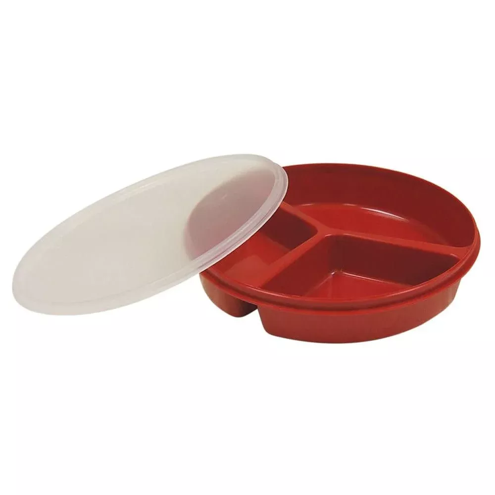 Redware™ Tableware Partitioned Plate with Lid, 1/EA