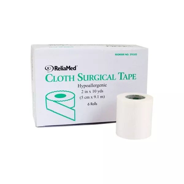 ReliaMed 2" x 10 yds. Tape, Silk Cloth, Roll, Box of 6