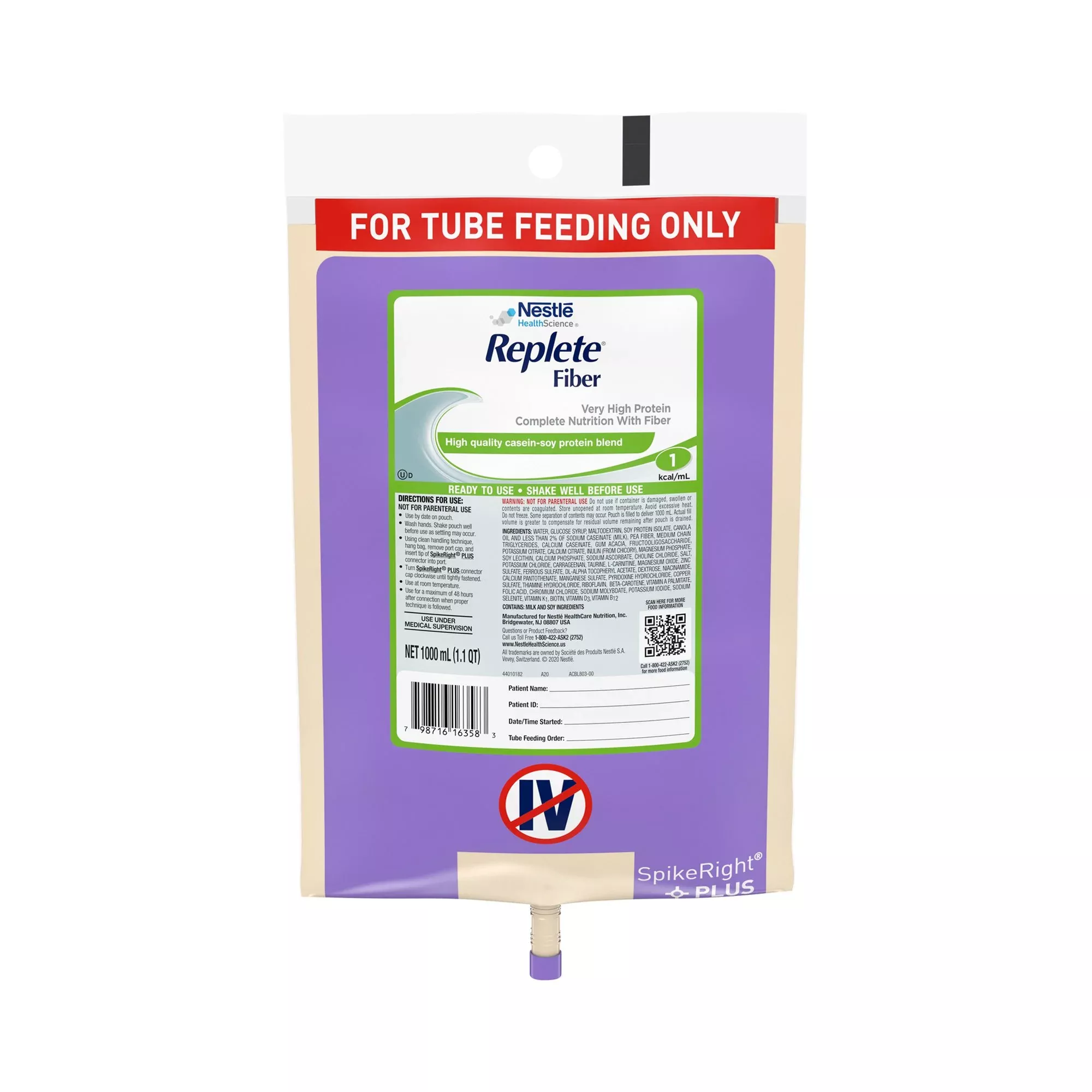 Replete Fiber Ready to Hang Tube Feeding Formula