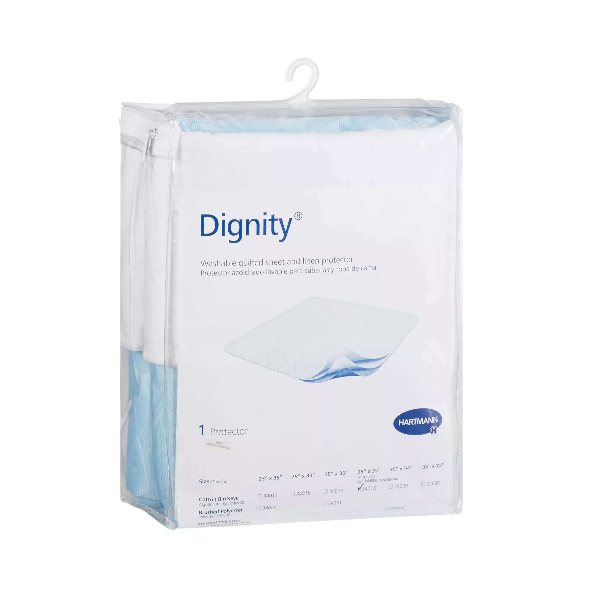 Reusable Underpad Dignity Washable Sheet Protector Tuckable 35 X 35 Inch Cotton Moderate Absorbency #34018