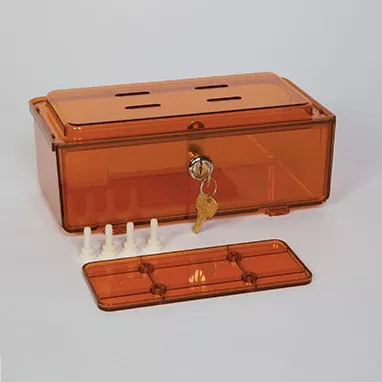 Rugged Refrigerator Box, Key Lock, Amber H-19166-15675