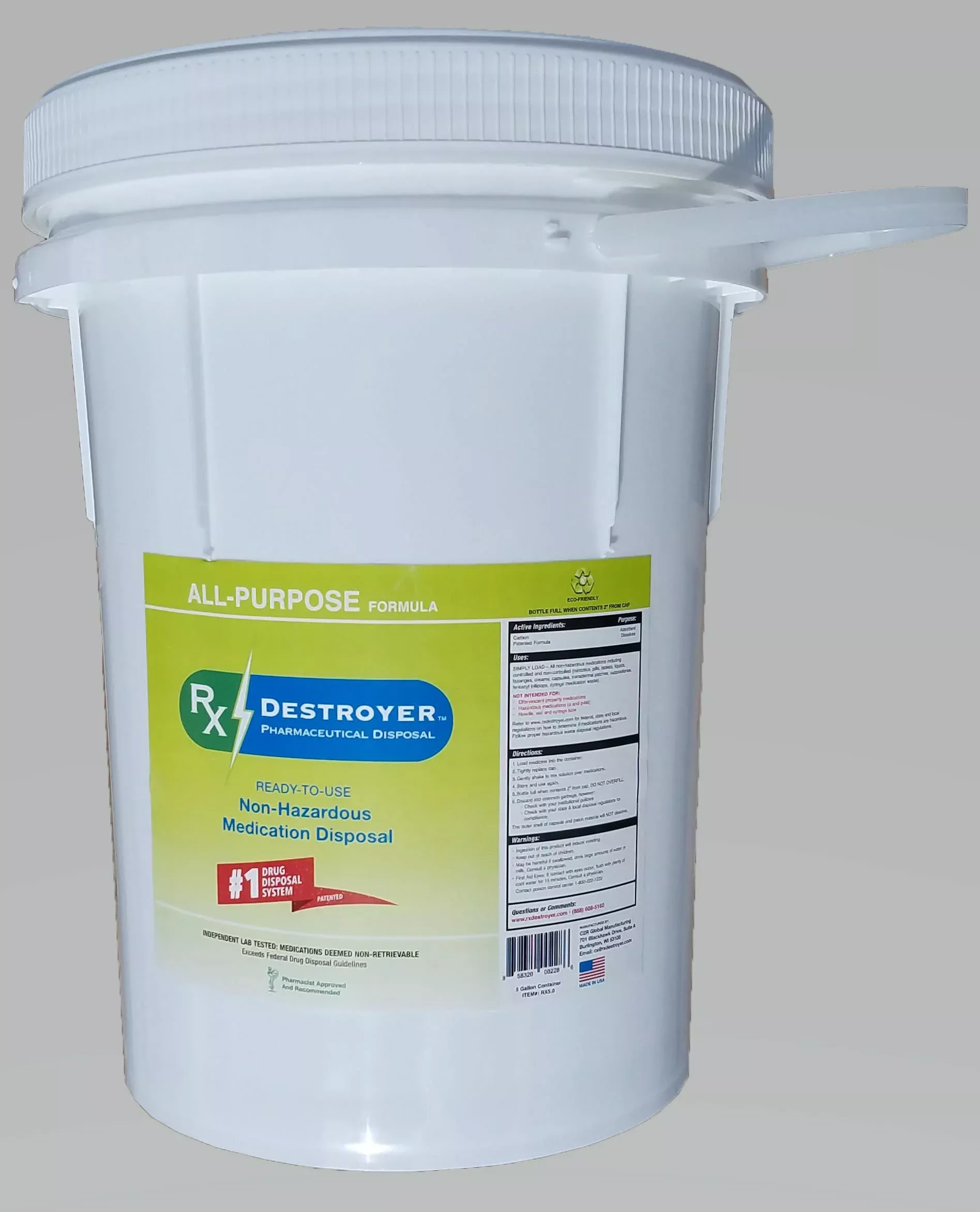 Rx Destroyer™ All-Purpose Drug Disposal Container, 5 gallons, 1/EA