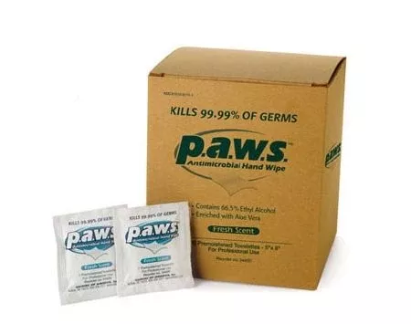 Safetec of America Paws Sanitizing Skin Wipe: 100 Count, 5" x 8", Scented