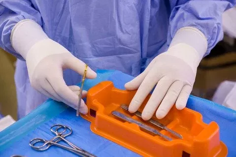 Sandel Transfer Tray, Hands-Free, Adhesive Strip, Sterile