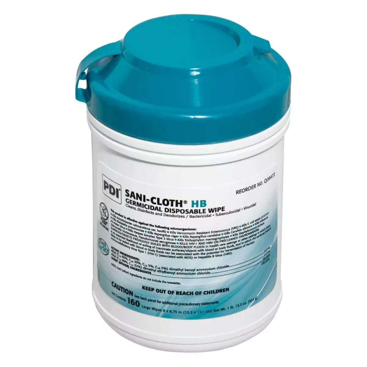 Sani-Cloth Hb Germicidal Wipe Alcohol-Free|Surface Cleaner 8"X14" 65 Per Pack