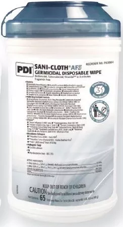 Sani-Cloth P63884 AF3 Germicidal Disposable Wipes, Canister of 65