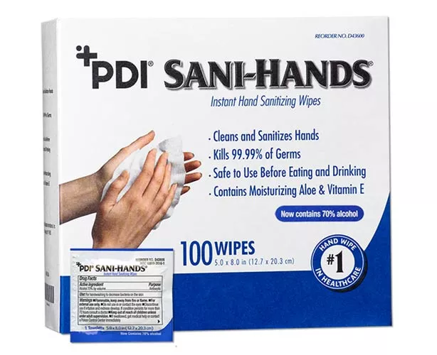 Sani-Hands Instant Hand Sanitizing Wipes, Packets, Case