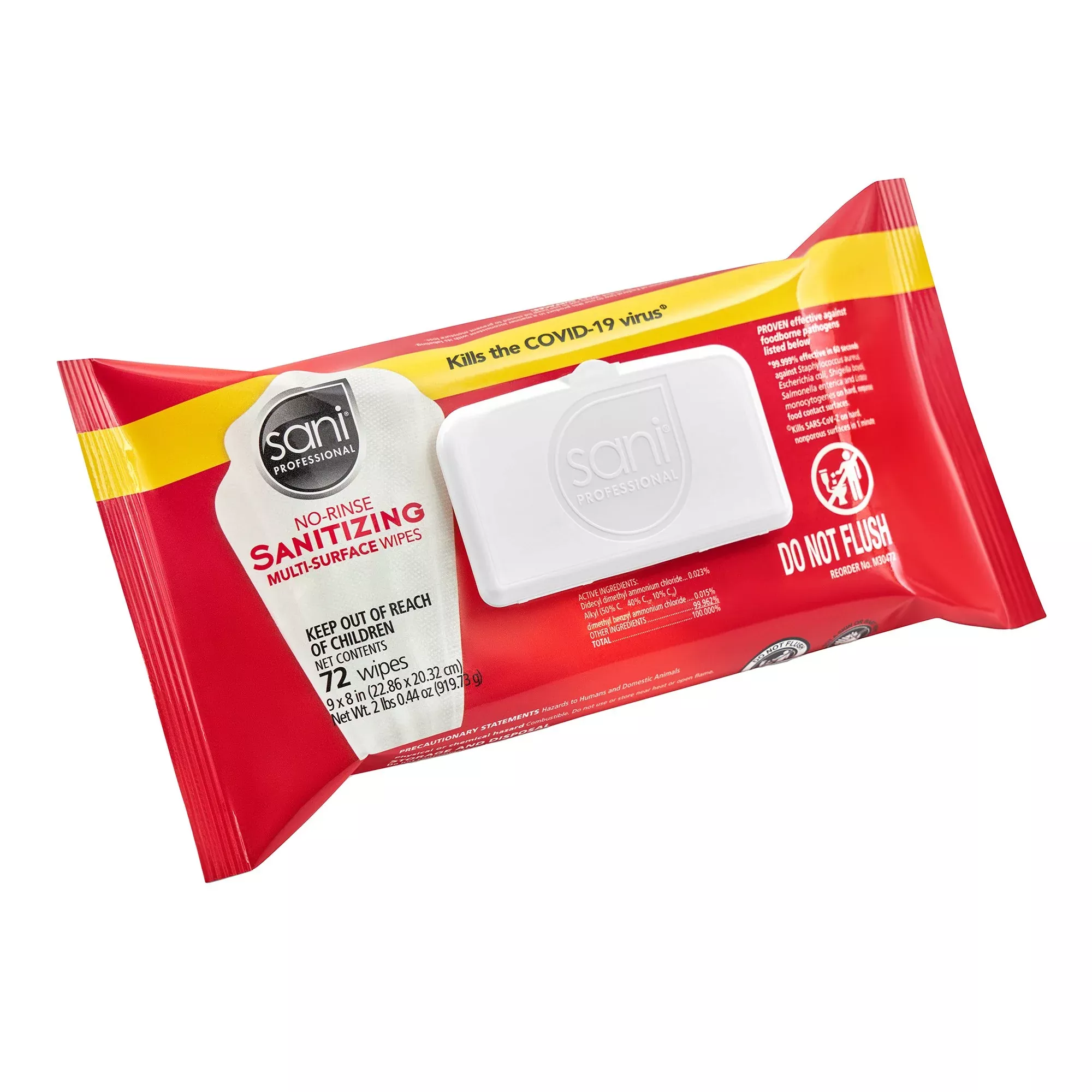 Sani Professional Surface Disinfectant Cleaner Wipe, 8 x 9 Inch