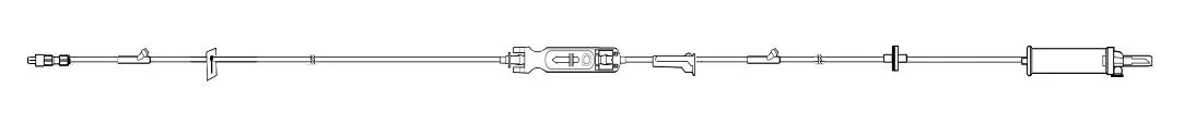 Sapphire Macrobore Set - 109 in., 23 mL Priming Volume, 15 micron Filter, Needleless Y-Site