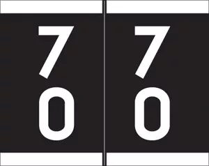 Sav-Tyme Compatible Dsfm Color Code Label Numeric "70-79" 1 1/5" X 1 3/16" Black Permanent 500 Per Roll