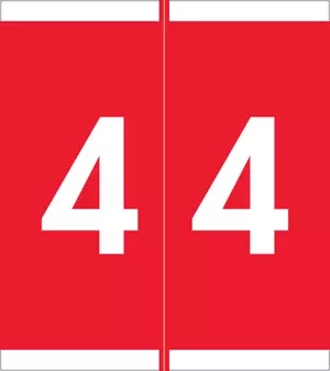 Sav-Tyme Compatible Nsfm Color Code Label Numeric "4 4" 1 1/2" X 1 11/16" Red Permanent 500 Per Roll