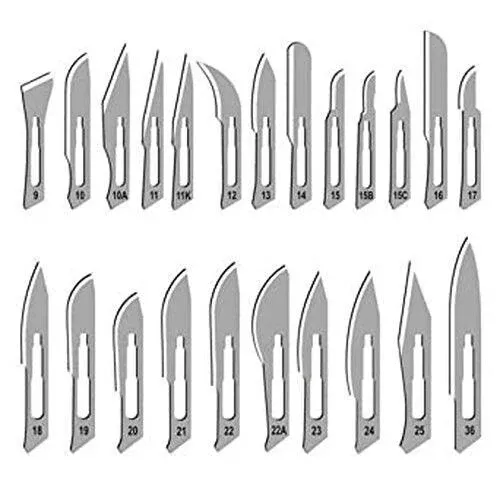 Scalpels Disposable Sterile Surgical Blade with plastic handle bx/10